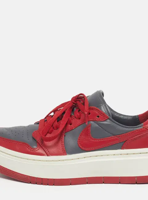 Nike Air Jordan 1 Low Size 38 Grey Leather Elevate "UNLV" Low Top Sneakers