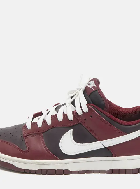 Nike Burgundy Leather Dunk Low Dark Beetroot Sneakers Size 44