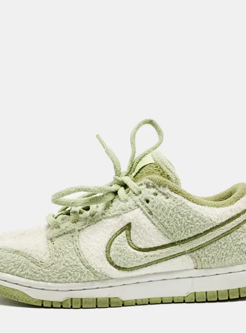 Nike Green/White Cotton Blend Dunk Low SE CC "Fleece Pack Sneakers Size 38