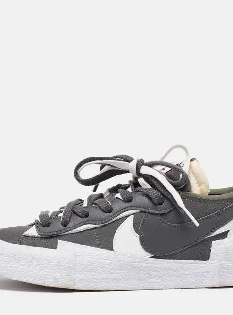 Nike x Sacai Blazer Size 40 Grey Leather and Suede Low Top Sneakers