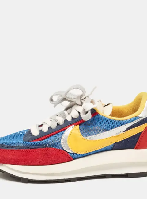 Nike x Sacai Multicolor Leather and Suede  LD Waffle Varsity Blue Sneakers Size 38