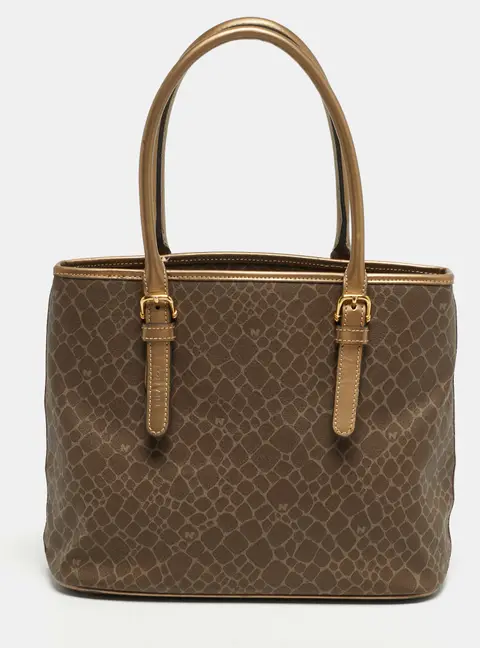 Nina Ricci Printed Brown/Bronze Leather Tote