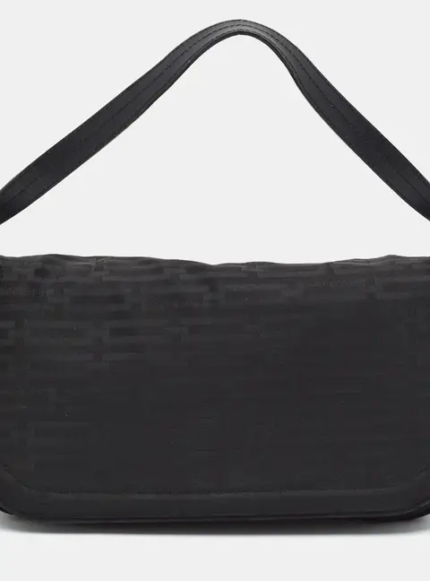 Nina Ricci Flap Black Fabric Shoulder Bag