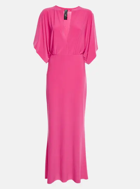 Norma Kamali Pink Stretch Jersey Obie Maxi Dress M