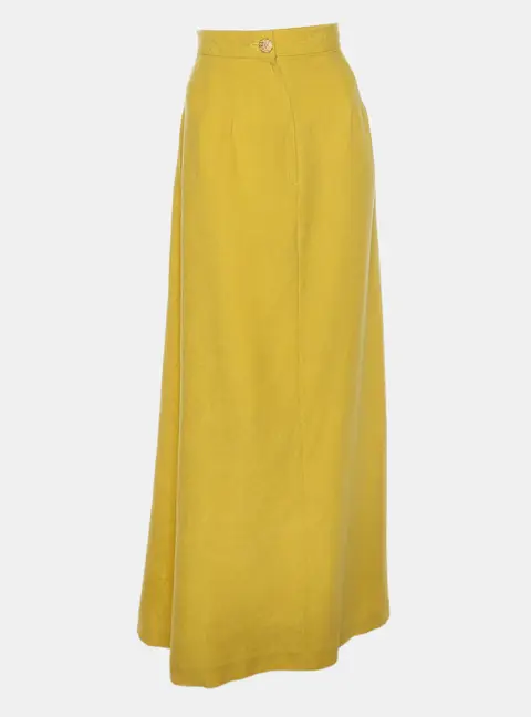 ODYLYNE Yellow Jacquard Wilsonia Maxi Skirt S