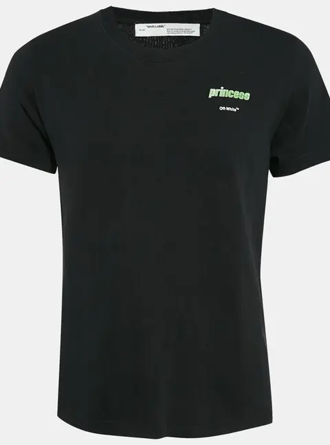 Off-White Black Princess Print Cotton T-Shirt L