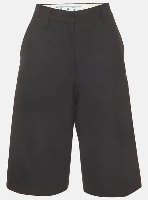 Off-White Black Wool Blend Bermuda Shorts S
