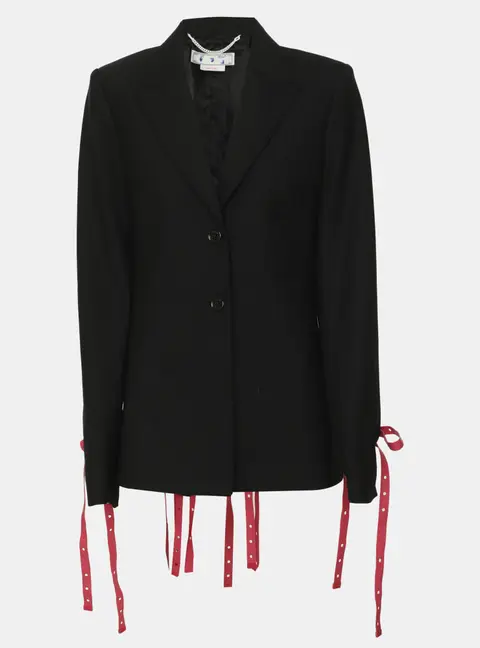 Off-White Black Wool Blend Blazer S