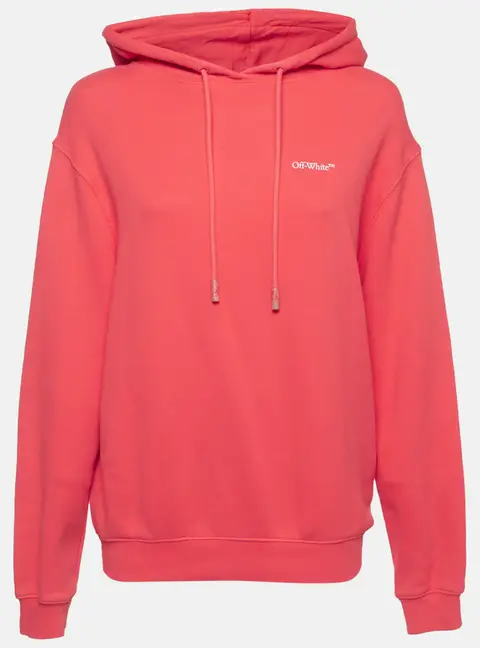 Off-White Red Jersey Long Sleeve Hoodie XS