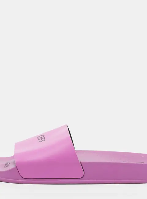Off-White Size 41 Purple Leather Flat Slides