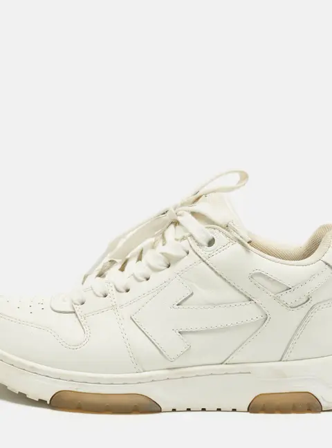 Off-White Out of Office Size 39 White Leather Lace Up Sneakers