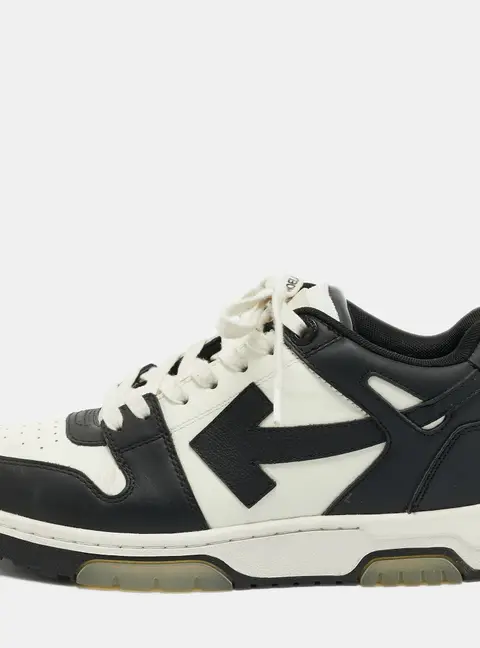 Off-White x Nike Out Of Office Size 39 Black/White Leather 'Panda' Lace Up Sneakers
