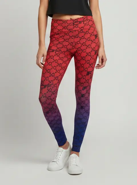 Off-White Multicolor Ombr&eacute; Monogram Print Jersey Leggings XS