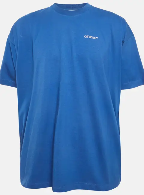 Off-White Blue Arrow Print Jersey Crewneck T-Shirt XS