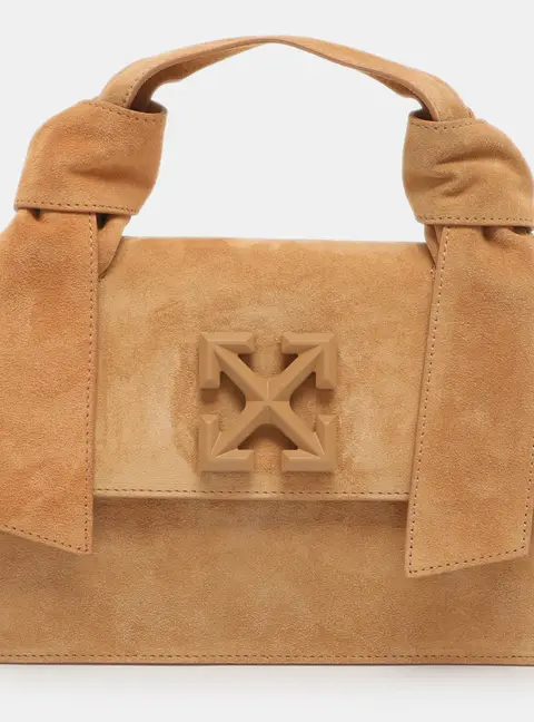 Off-White 1.4 Jitney Beige Suede Shoulder Bag