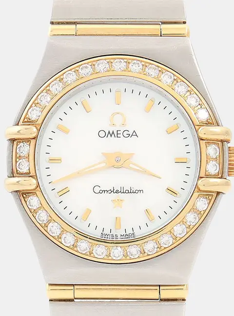 Omega Constellation White Yellow Gold, Stainless Steel, Diamond Women Wristwatch 22.5 mm