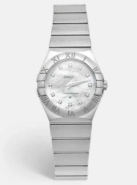 Omega Constellation 123.10.27.60.55.002 Mother of Pearl & Diamond Dial Stainless Steel Women's Wristwatch 27 mm