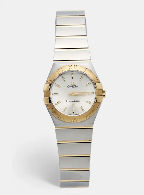 Omega Constellation 123.20.27.60.02.002 Silver Dial 18k Yellow Gold Stainless Steel Women's Wristwatch 27 mm