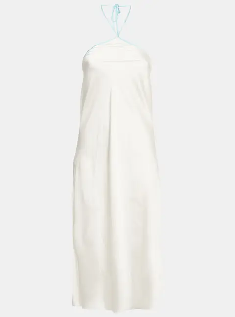 Onarin White Satin Halter Neck Midi Dress XS