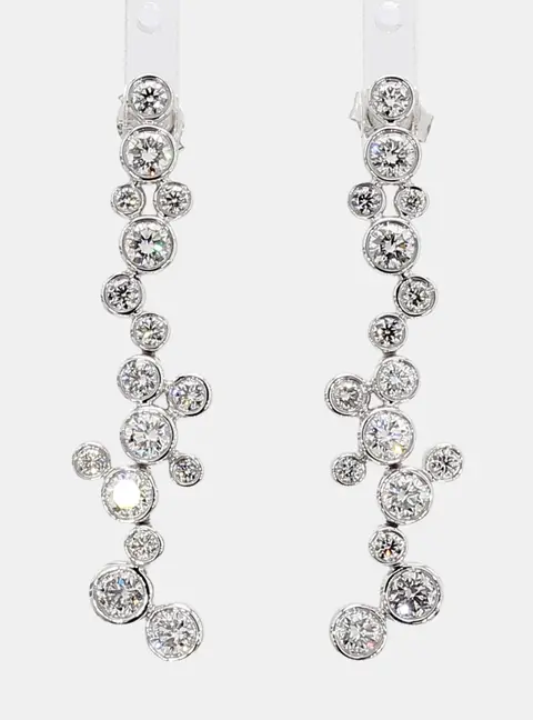 1.92 cts Lab Grown Diamond 14k White Gold Fancy Mix Earrings