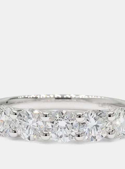 4.00 cts Round Lab Grown Diamonds 14K White Gold Eternity Band US 7