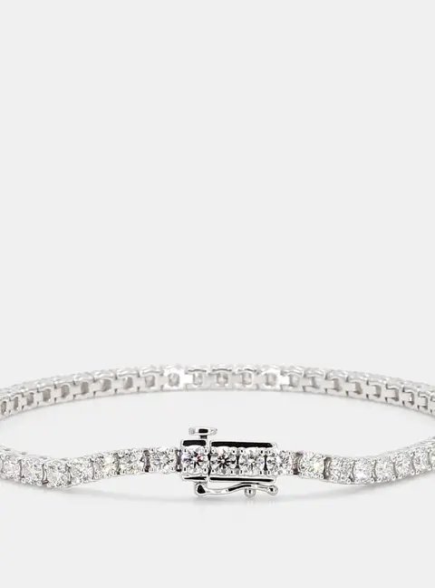 Atelier D' Excellence 5.07 cts Round Lab Grown Diamonds 14k White Gold Basket Tennis Bracelet