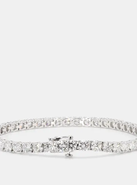 Atelier D' Excellence 10.12 cts Round Lab Grown Diamonds 14k White Gold Basket Tennis Bracelet