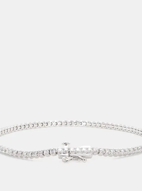Atelier D' Excellence 2.00 cts Round Lab Grown Diamonds 14k White Gold Basket Tennis Bracelet