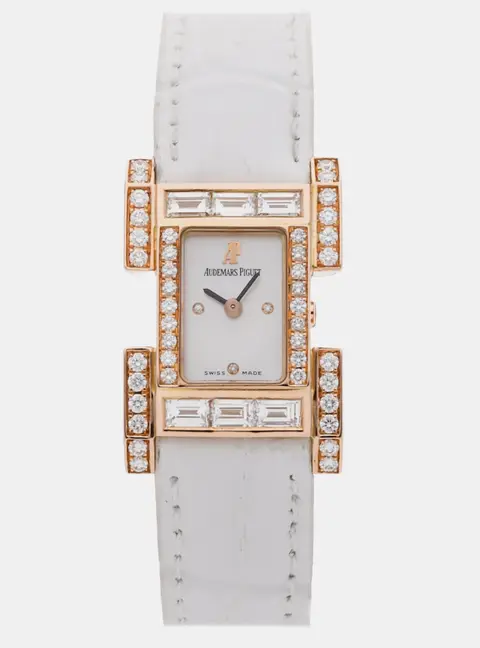 Audemars Piguet Vintage 67513OR.Z.0010LZ.01 Quartz Ivory Dial 18k Rose Gold Women's Wristwatch 19mm