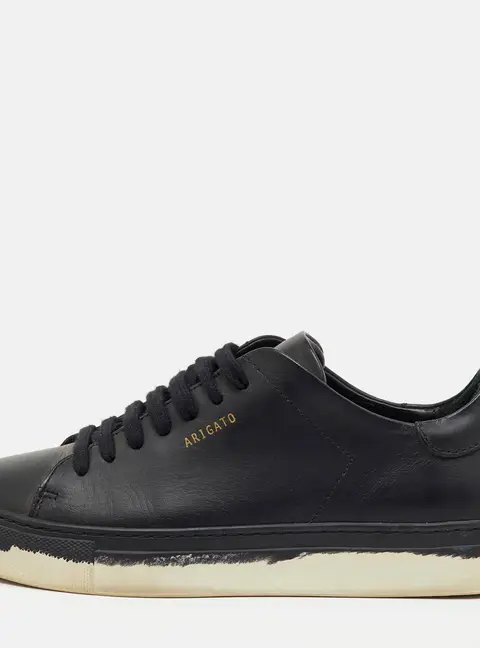 Axel Arigato Black Leather Clean 90 Low Top Sneakers Size 36