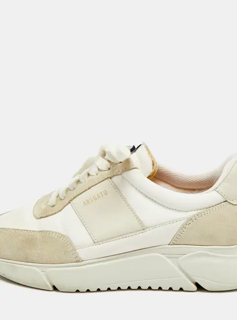 Axel Arigato Marathon Runner Size 38 White Canvas and Suede Low Top Sneakers