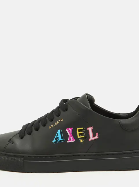 Axel Arigato Black Leather Logo Low Top Sneakers Size 39