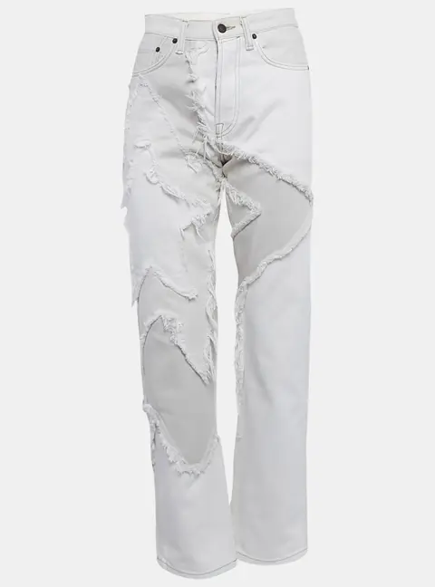 Acne Studios White Star Appliqued Denim Jeans M Waist 28"