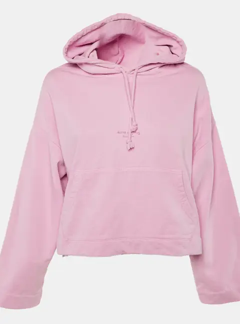 Acne Studios Pink Cotton Knit Long Sleeve Hoodie XXS