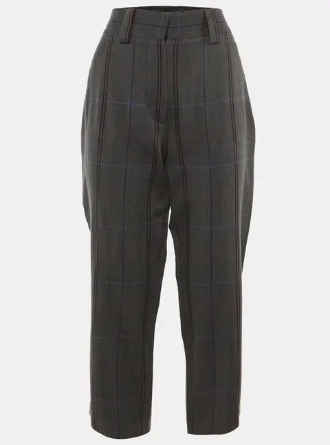 Acne Studios Grey Patterned Wool Blend Regular Fit Trousers S