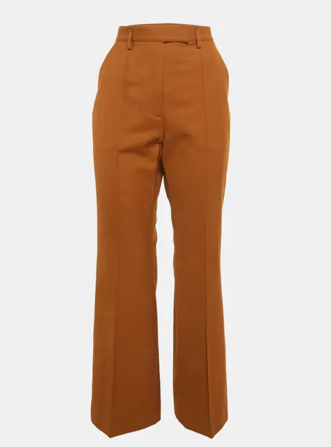 Acne Studios Brown Wool-Blend Flared Trousers S