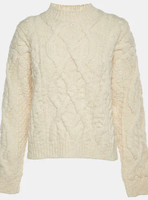 Acne Studios Cream Wool Cable Knit Edyta Sweater S
