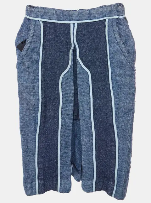 Acne Studios Indigo Paneled Linen Blend Kent Mini Skirt S