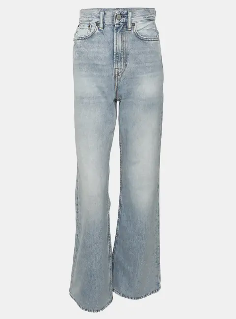 Acne Blue Wash Denim Wide Leg Jeans XS