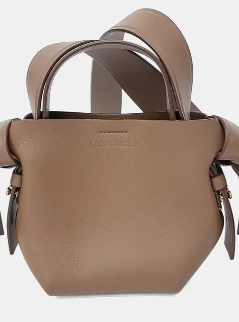Acne Studios Musubi Micro Brown Leather Top Handle Bag