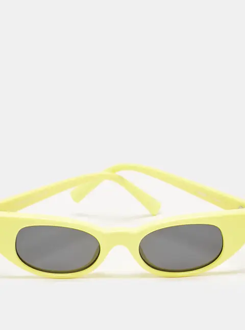 Adam Selman x Le Specs Yellow/Black The Breaker Oval Sunglasses