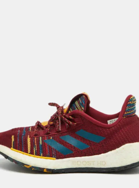 Adidas x Missoni Burgundy Knit Fabric Pulseboost Low Top Sneakers Size 38 2/3