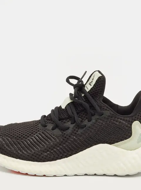 Adidas Parley Alphaboost Size 40 Black Mesh Lace Up Sneakers