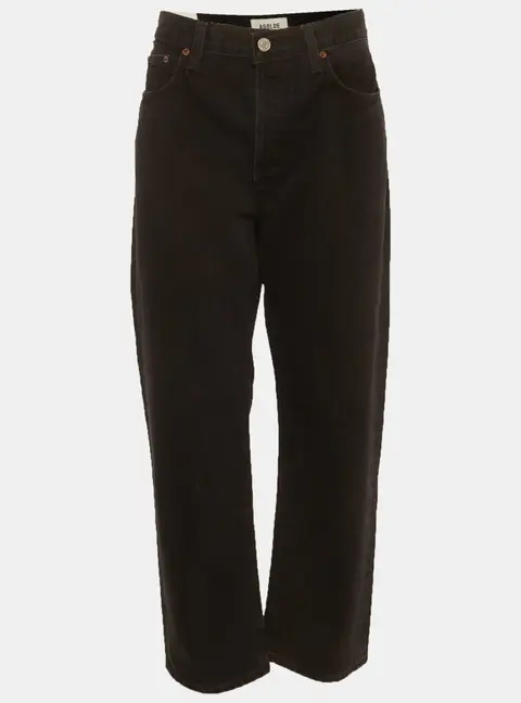 Agolde Black Denim 90's Mid-Rise Loose Fit Jeans L/Waist 32"