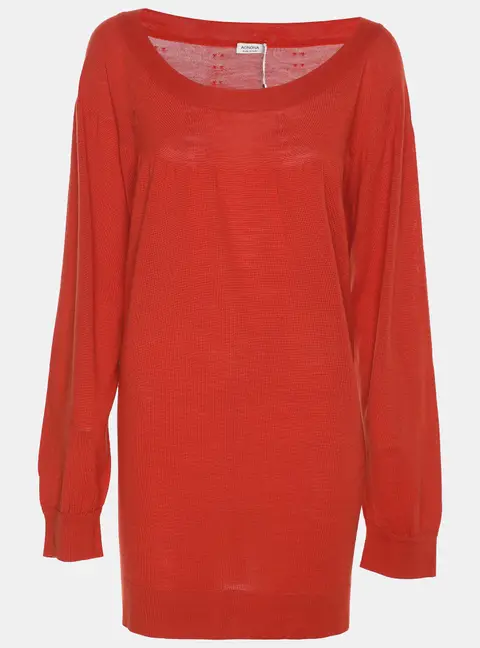 Agona Orange Stretch Knit Long Sleeve Sweater L