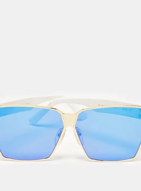 Irresistor Kubrik White/Multicolor Mirror Irresistor Square Sunglasses