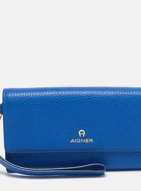 Aigner Blue Leather Wristlet Wallet
