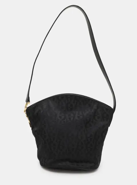 Aigner Black Signature Canvas And Leather Shoulder Bag