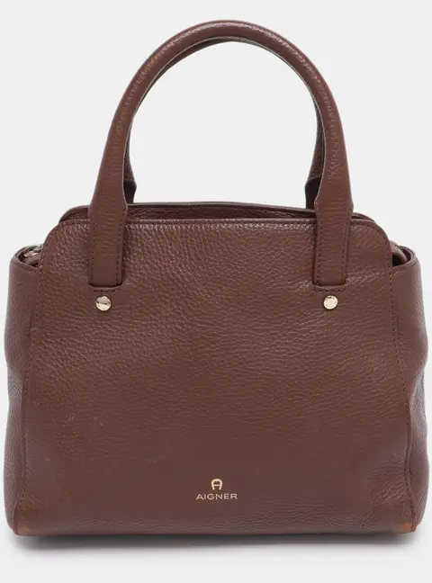Aigner Brown Leather Satchel