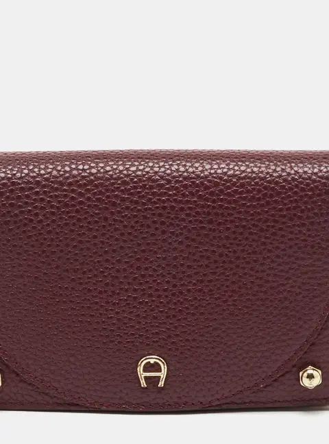 Aigner Medium Burgundy Leather Compact Wallet